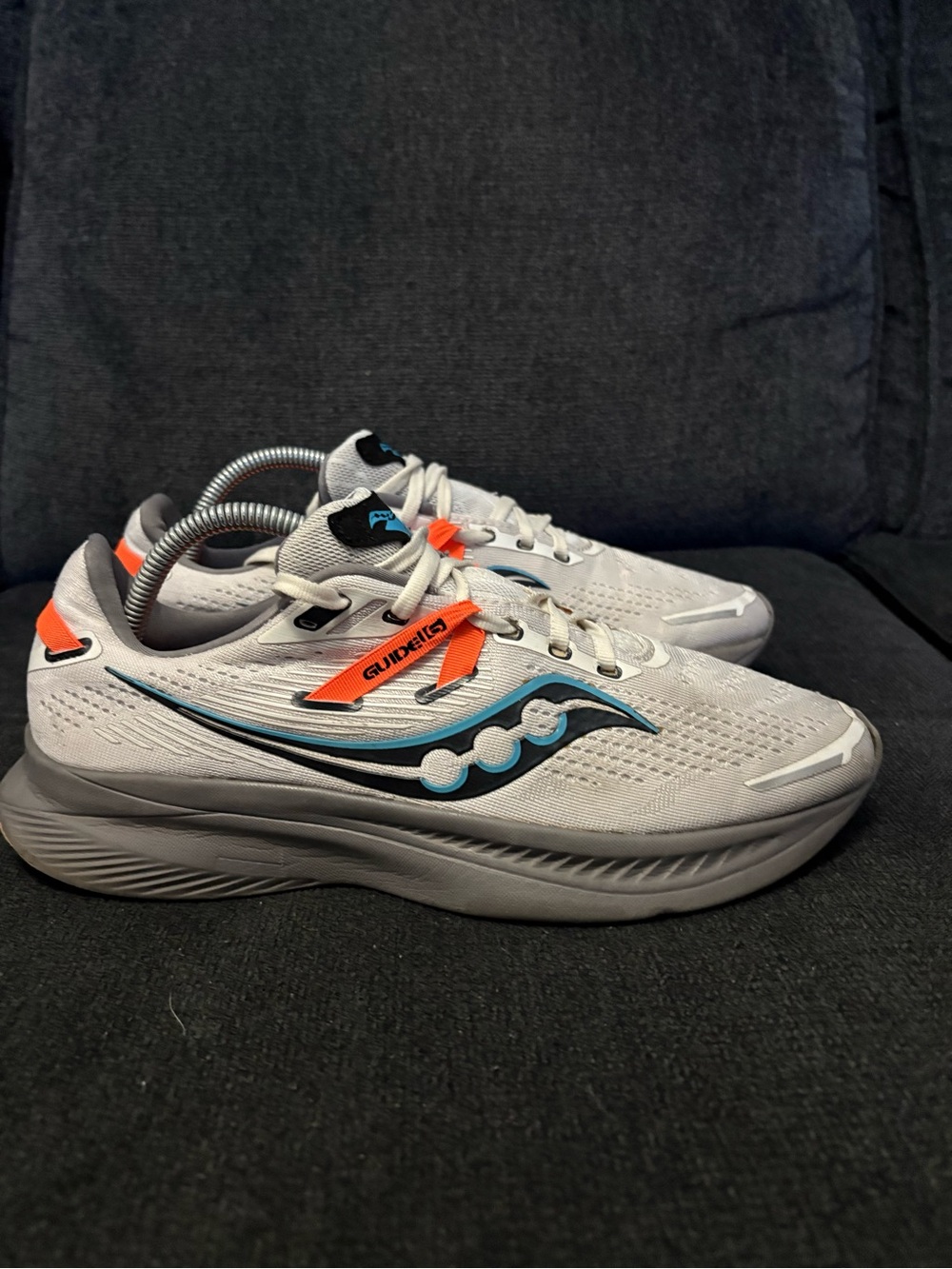Saucony Guide 16 S20810-85 Sneakers Men's 9.5 White/Gravel Running Shoes
